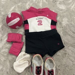 American Girl Pink and Black Volleyball outfit